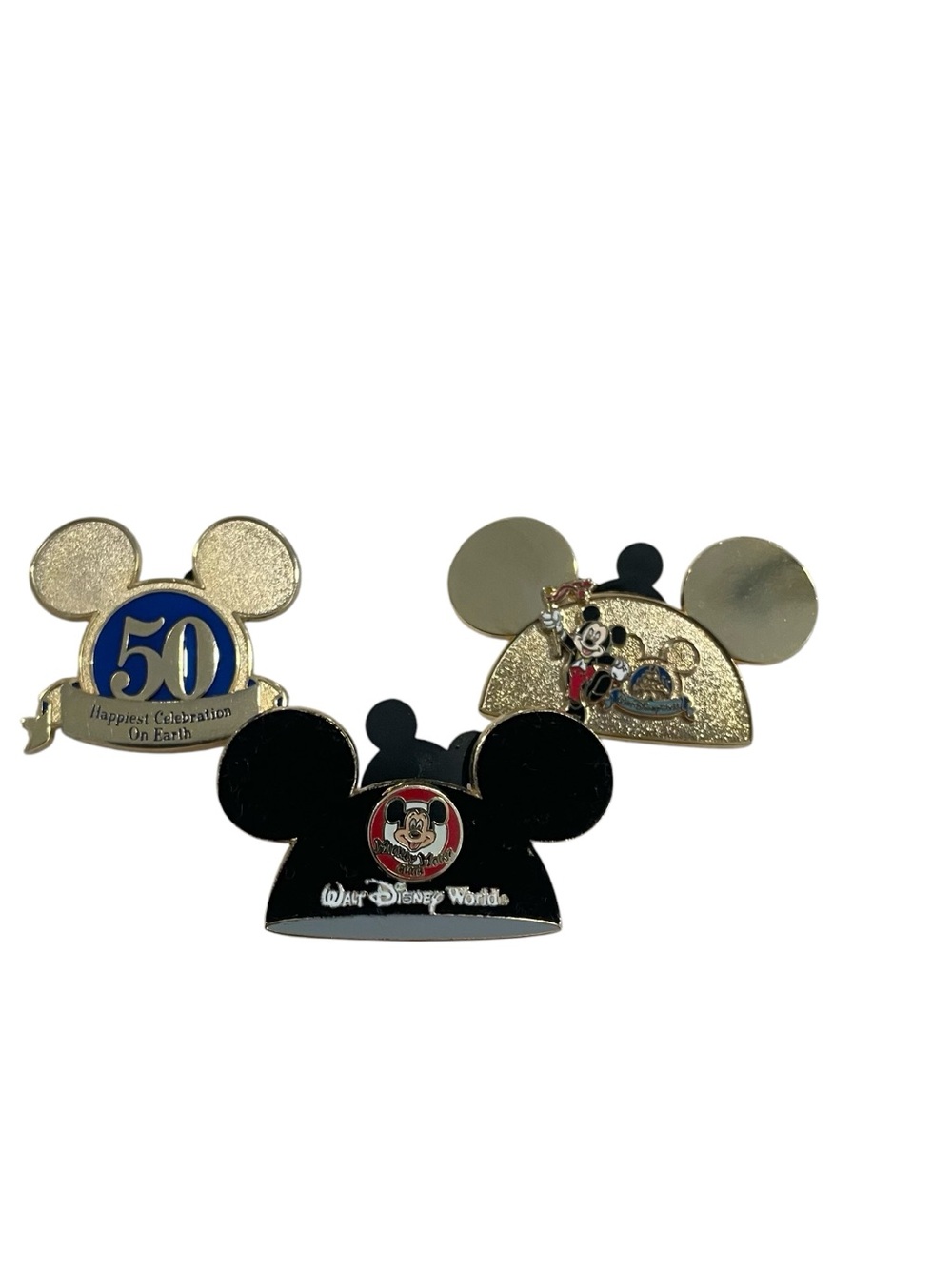 Disney Pins Set of 3 Mouse Ears 50 Years Mickey Marching Mickey Mouse Club